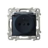 SZAFIR Gniazdo bryzgoszczelne z uziemieniem IP-44 wieczko przezroczyste - kolor srebro