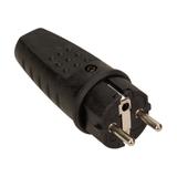 Wtyczka gumowa prosta IP44, czarna OR-AE-1315 ORNO