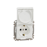 Sedna Design & Elements Gniazdo schuko z przesłonami IP44 białe SDD211023 Schneider