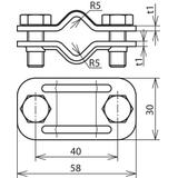 Zacisk probierczy bez przekładki, drut 8-10/8-10 mm, St/tZn