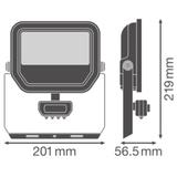 Naświetlacz LED z czujnikiem ruchu FLOODLIGHT sensor PFM G4 27W41W IP65 3000K 133lm/W czarny LEDVANC