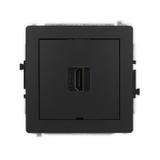 DECO Mechanizm gniazda pojedynczego HDMI 2.0, bez pola opisowego czarny mat