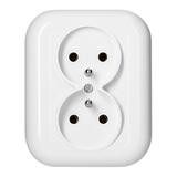 Gniazdo podwójne podtynkowe 2x2p+Z 16A, 250V, FAN, biały