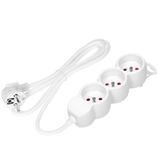 Przedłużacz 3x2P+Z,1,4m, 3x1mm2, biały