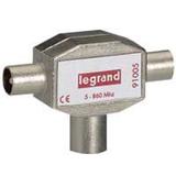 SPLITTERY EKRANOWANE O9.52 MM - 862 MHZ, 1 WEJŚCIE ŻEŃSKIE - 2 WYJŚCIA MĘSKIE, Legrand