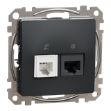 Sedna Design & Elements Gniazdo komputerowe-telefoniczne kat. 6 UTP czarny antracyt SDD114468 SCHNEI