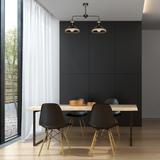 MILAGRO Lampa sufitowa SALMA BLACK / WOOD 2xE27