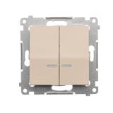 Simon 54 Łącznik świecznikowy z podświetleniem LED i do wersji IP44 10A 250V szybkozłączka kremowy *Posiada wkładkę DU1W DW5BL.01/41 KONTAKT