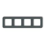 MINI Ramka uniwersalna poczwórna zaokrąglona z tworzywa grafitowy mat