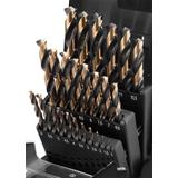 Wiertła do metalu HSS-CNC, 124°, "Pro-Tec", 1.0-13.0 mm, zestaw 25 szt.