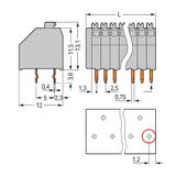 listwa zaciskowa do pł. drukowanych 2-bieg. szara raster 2,5 mm /180szt./ WAGO