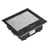 Puszka podłogowa na gniazda modułowe 6 x 45x45mm lub 12 x 22,5x45mm, pokrywa: materiał własny, czarn