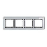 DECO Ramka uniwersalna poczwórna - efekt szkła (ramka: szara; spód: grafitowy)