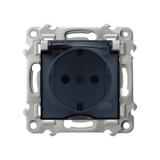 SZAFIR Gniazdo bryzgoszczelne z uziemieniem schuko IP-44 wieczko przezroczyste z przesłonami torów p