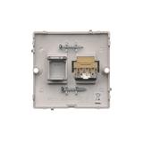 Simon Basic Gniazdo telefoniczne RJ11 Montaż gniazda na wkręty do puszki stal inox