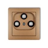 DECO Mechanizm gniazda multimedialnego 3F DATA (UPC) złoty metalik