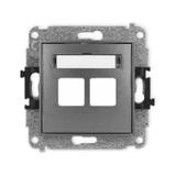 ICON Gniazdo antenowe multimedialne podwójne bez modułu (standard Keystone) grafitowy 11IGM-2P KARLIK