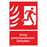 DRZWI PRZECIWPOŻAR.ZAMYKAĆ 150X205 FOLIA SAMOPRZYLEPNA FOTOLUMINESCENCYJNA