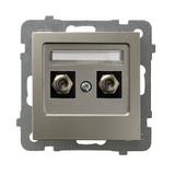 AS Gniazdo antenowe typu F podwójne - kolor satyna light