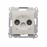 Simon 54 Gniazdo antenowe R-TV przelotowe kaszmir mat DAP10.01/42