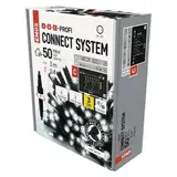 Oświetlenie łączone Profi - sople 50 LED 3m zimna biel miga, czarny przewód, IP44, timer