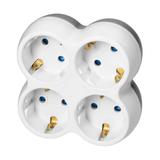 Rozgałęźnik 4x2P+Z (Schuko) biało-szary OR-AE-13240(GS) ORNO