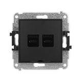 ICON Gniazdo podwójne 2xUSB C-C, bez pola opisowego czarny mat 12IGUSBBO-8 KARLIK