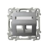 SZAFIR Obudowa gniazda podwójnego typu Keystone skośna - kolor szary mat