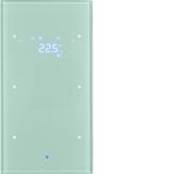 BERKER KNX TS Sensor dotykowy podwójny z regulatorem temperatury szkło aluminium 75642034 HAGER