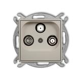 ICON Mechanizm gniazda abonenckiego 2 wyjścia SAT + TV taupe