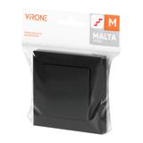 Łącznik podtynkowy schodowy z podświeleniem Malta, 10A, 250V, WP-5M/S, czarny mat FMS-102/P/B ORNO