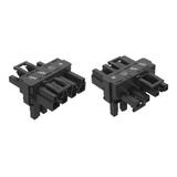 WINSTA rozgałęźnik typu T 4-torowy 1 x wtyk / 1 x gniazdo czarny