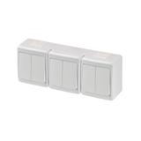 Wyłącznik BETA, potrójny, świecznikowy, IP44, biały*