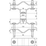 Element mocujący do rur fi 40 mm z dystansem 30 mm, stal nierdzewna NIRO