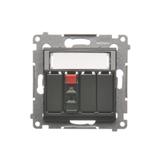 Simon 54 Gniazdo głośnikowe 1-krotne Przekrój przewodów dla wejścia i wyjścia 25 mm2 antracyt