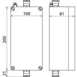 Obudowa aluminiowa, IP 65, 100x200x81 mm, z szyną 35 mm