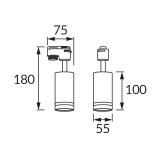Oprawa do zamontowania na szynoprzewodzie ZULA TRA GU10 BLACK