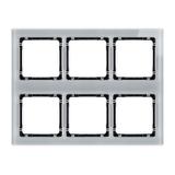 DECO Ramka modułowa 6 krotna (3 poziom, 2 pion) - efekt szkła (ramka szara; spód czarny)