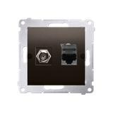 Simon 54 Gniazdo antenowe typu +RJ45 kat.6 brąz mat