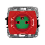 TREND Mechanizm gniazda pojedynczego z uziemieniem 2P+Z DATA z kluczem czerwony