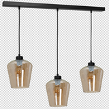 Milagro lampa wisząca Santiago Amber 3xE27 czarna MLP6610