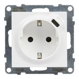 Suno Gniazdo Pojedyncze Z Uziemieniem Schuko 2P+Z 16A 250 V + Usb Typ C 1,5A 5 V Biały 721129 LEGRAND