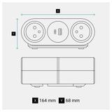 INCARA: LINK'ON - 4X2P+Z / 2XUSB A+C / ZŁĄCZE WIELAND - 2,5 M-CZARNY, Legrand