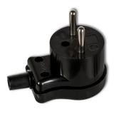 Wtyczka kątowa bez uziemienia, skręcana czarna