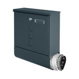 Skrzynka na listy HAITI z galwanizowanej stali z gazetnikiem i okienkami i wizytownikiem antracyt MB