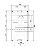 univers N 450x250mm podzespół dla wyłącznika mocy H3+ P250 +FI +napęd silnikowy UK31LH1FM HAGER