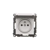 Simon 55 Gniazdo wtyczkowe do wersji IP44 bez uszczelki szybkozłączka Klapka W kolorze pokrywy Aluminium mat TGZ1BCUZ.01/143 KONTAKT
