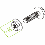 Śruba z nakrętką SKK 8x12mm /100szt./ SKKM8x12 650352 BAKS