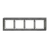DECO Ramka uniwersalna poczwórna - beton (ramka: antracytowa; spód: biały)