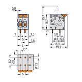 Złączka do płytek drukowanych dźwignia 4mm2 RM 5mm 3-bieg szara /130szt./ 2604-1103 WAGO
